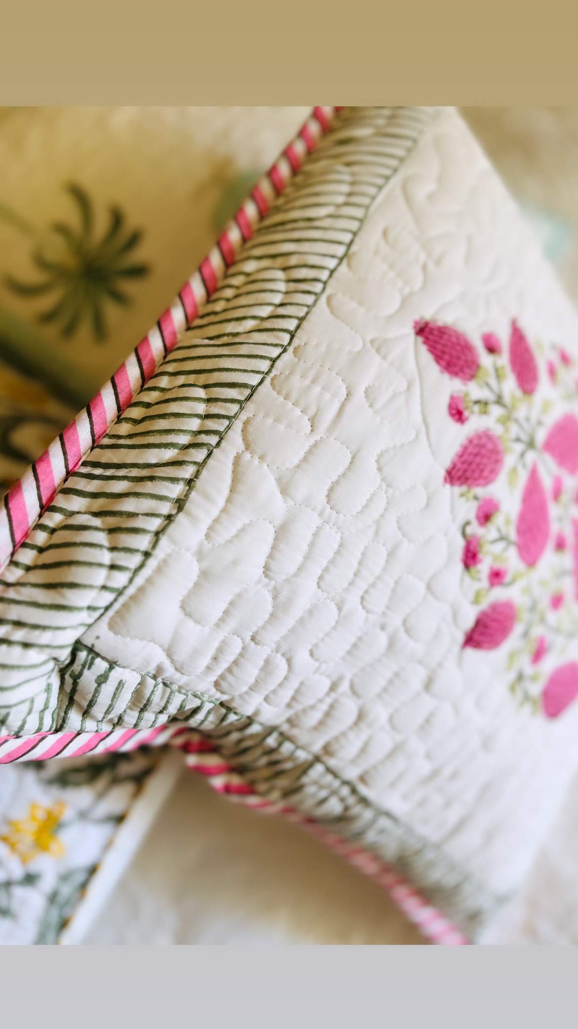 Block Print Cushion Covers- Set of 2 Pink Bootah(Dispatch in 24 hours) 4 Cushion Cover Set of 2 Pink Baby 2