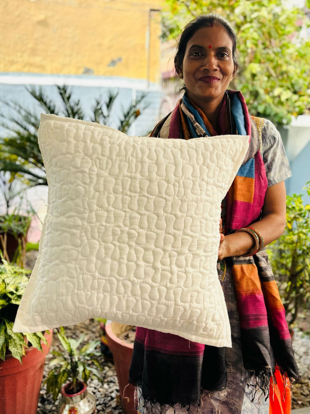 Quilted Cushion Covers White Fairy 1
