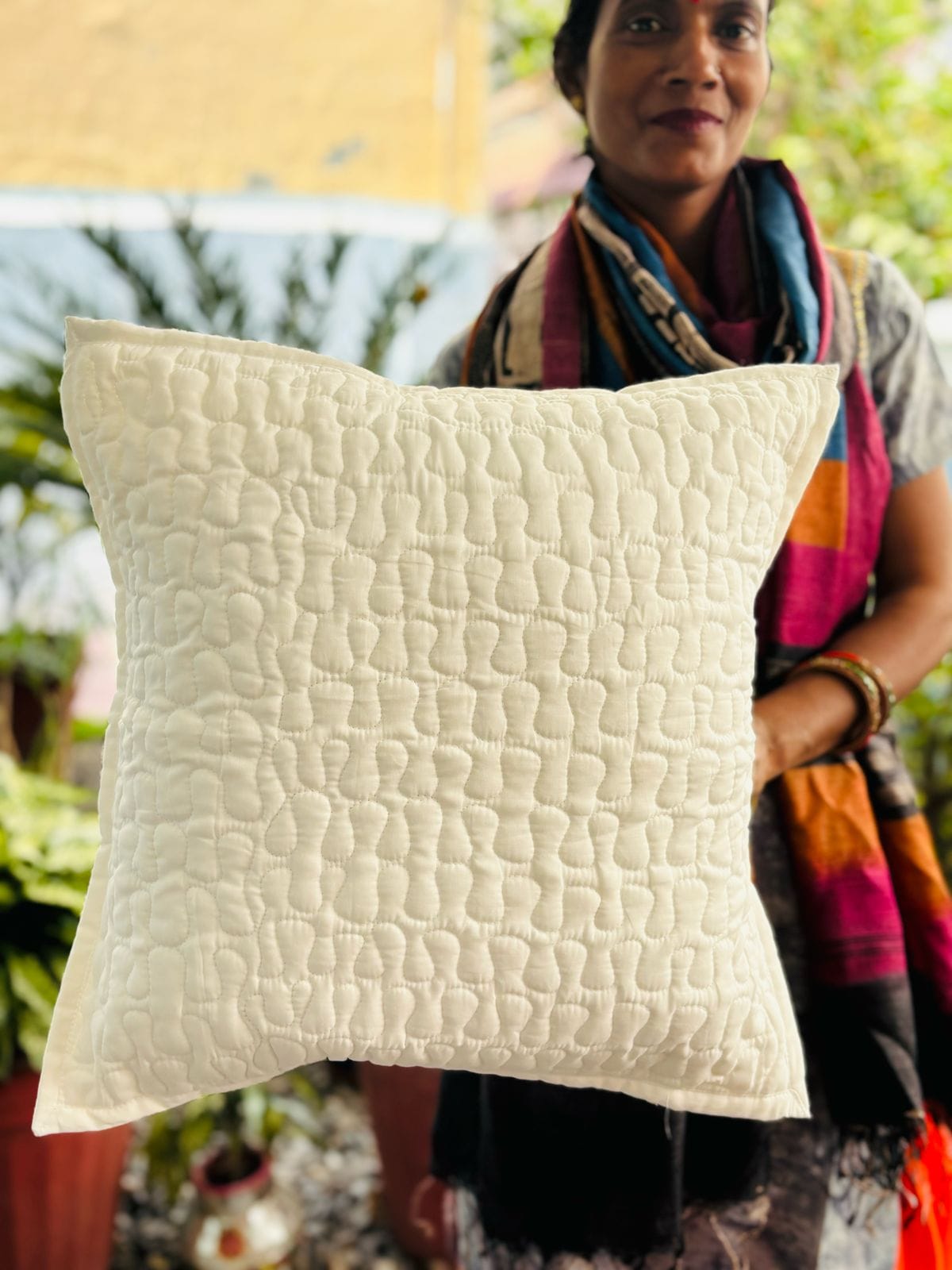 Quilted Cushion Covers White Fairy 2
