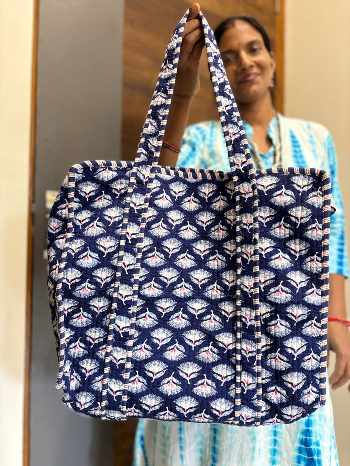 Show Stopper - Cotton Tote Bag with Zip (Dispatch Time 24 hours after placing the order) 2 Blue