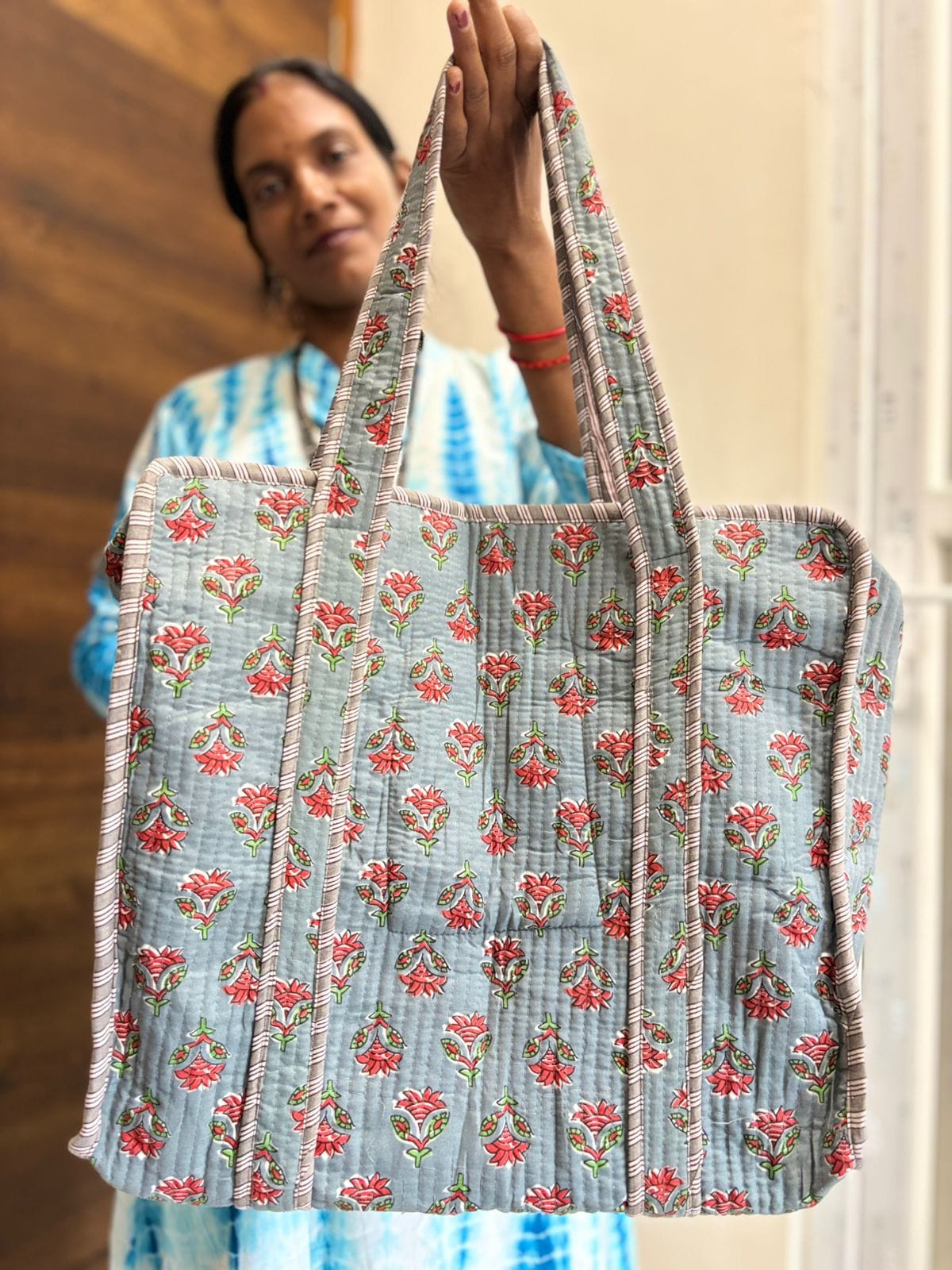 Tiny Totes - Cotton Tote Bag with Zip (Dispatch Time 24 hours after placing the order) 2 Sky Blue