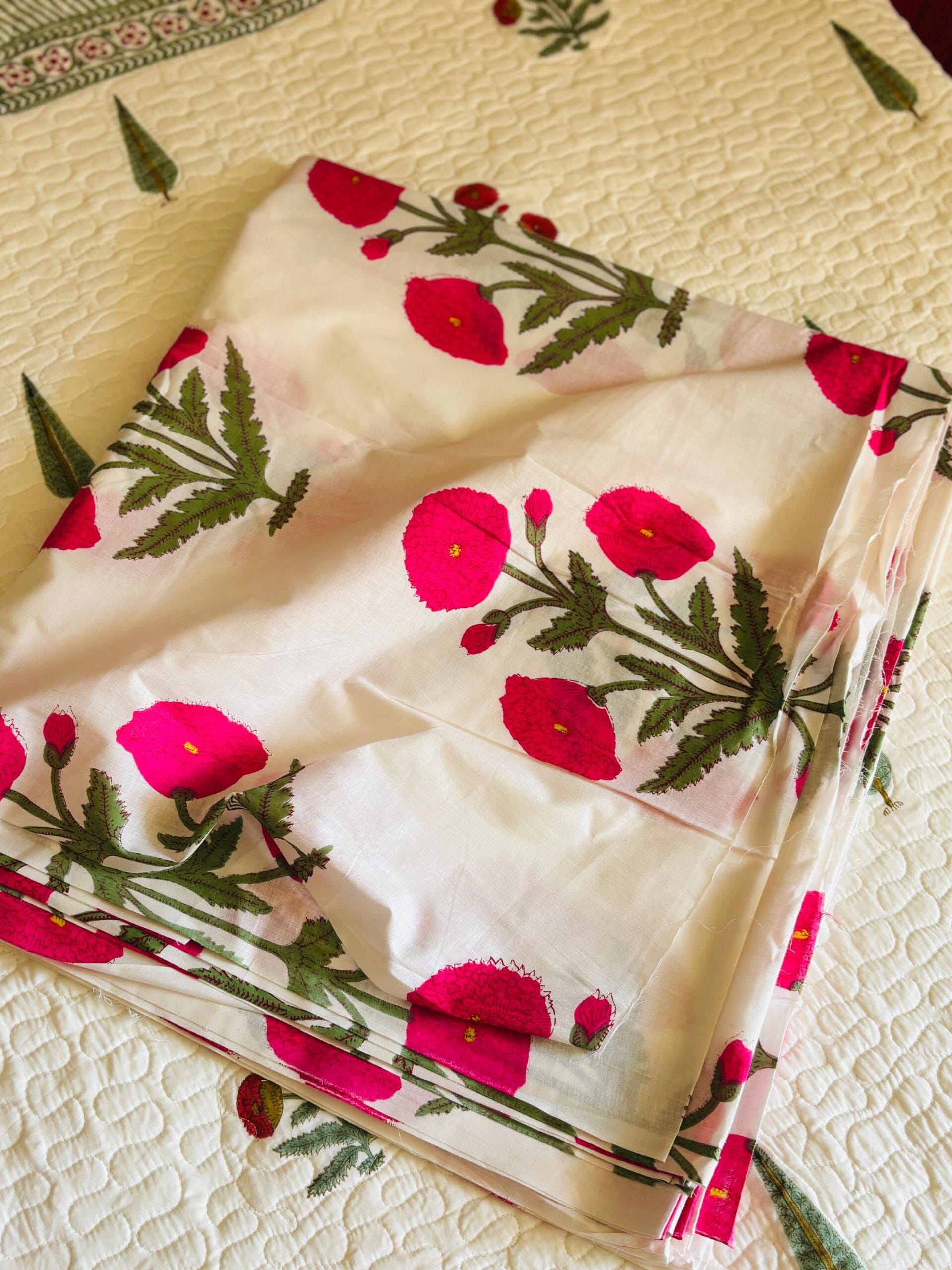 100./. Cotton Mul Fabrics, Dark Pink Peony- Raw Fabrics - Pure Cotton 14 Pink Poppies 1 scaled 1