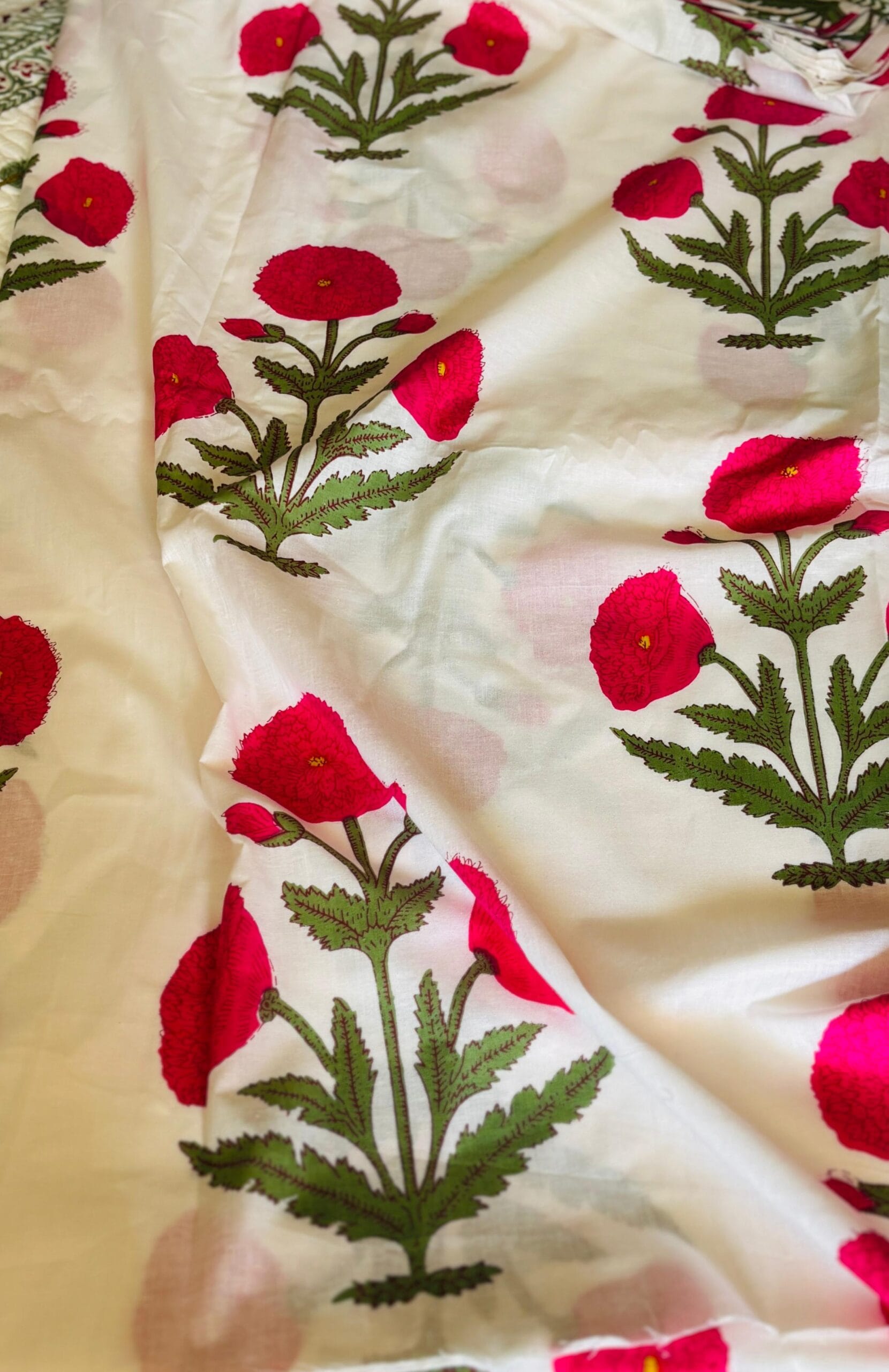 100./. Cotton Mul Fabrics, Dark Pink Peony- Raw Fabrics - Pure Cotton 12 Pink Poppies 3 scaled 1