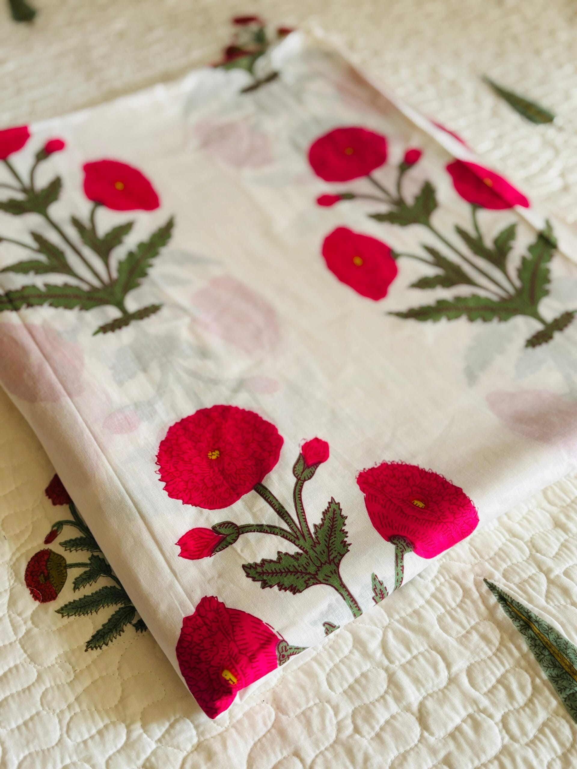 100./. Cotton Mul Fabrics, Dark Pink Peony- Raw Fabrics - Pure Cotton 10 Pink Poppies 4 scaled 1