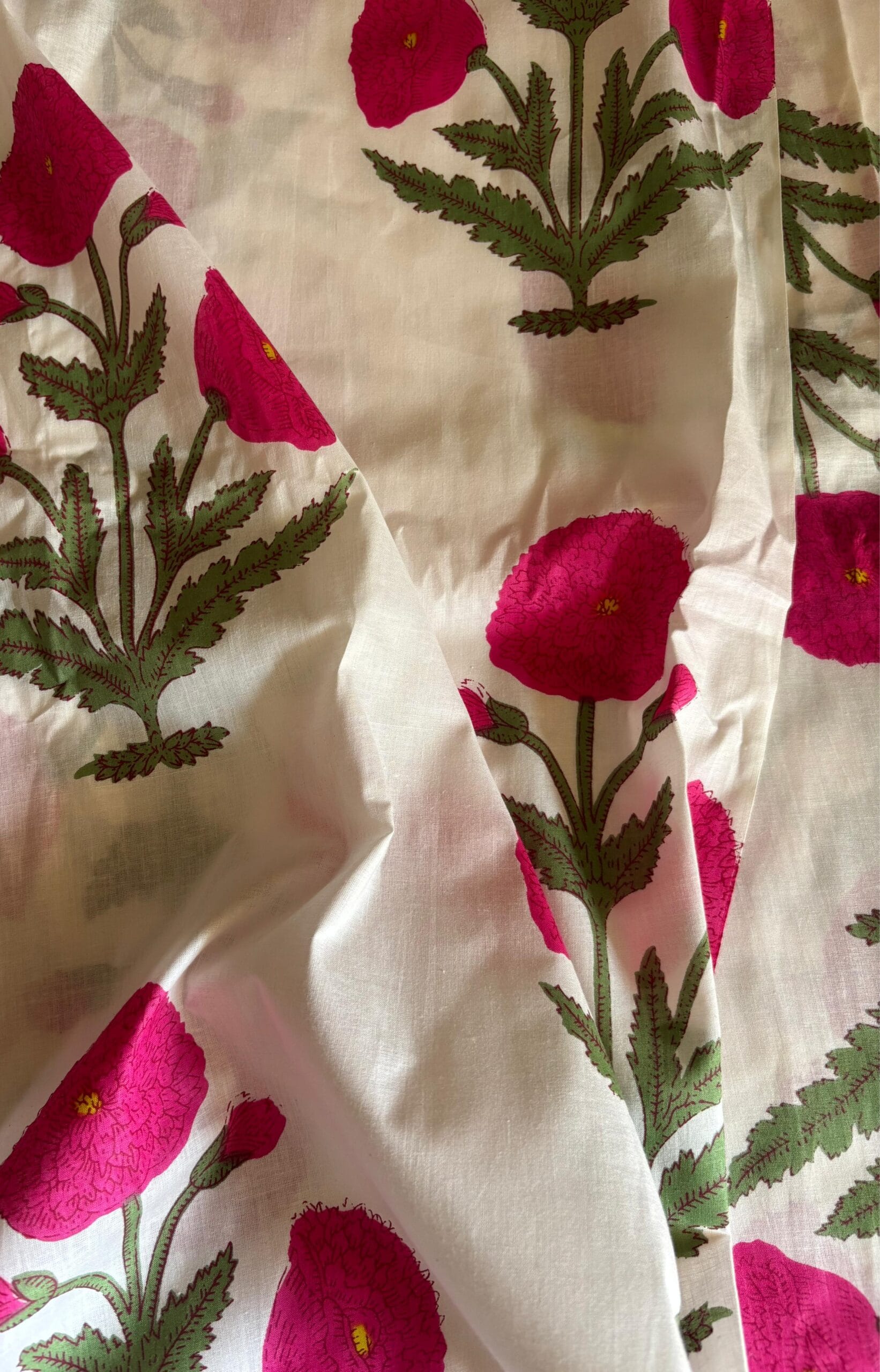 100./. Cotton Mul Fabrics, Dark Pink Peony- Raw Fabrics - Pure Cotton 8 Pink Poppies 6 scaled 1