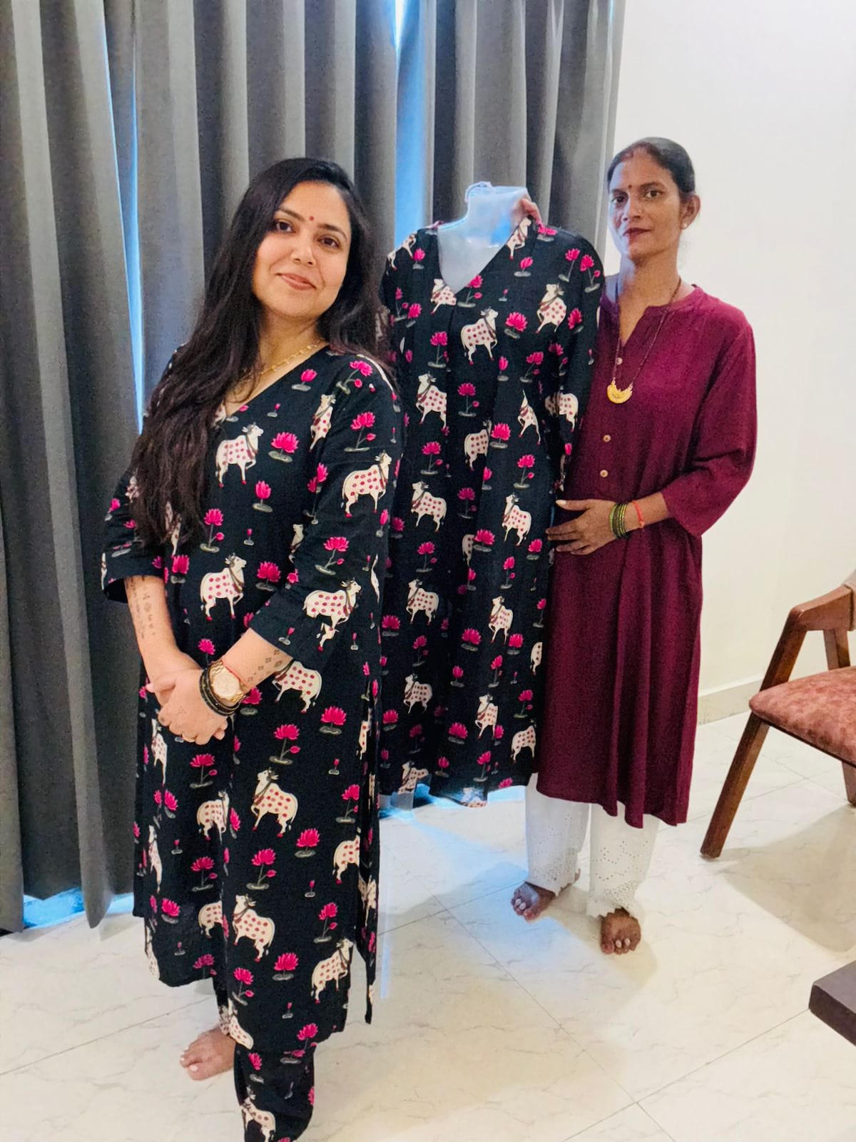 Co ord Sets Black Pichwai 2