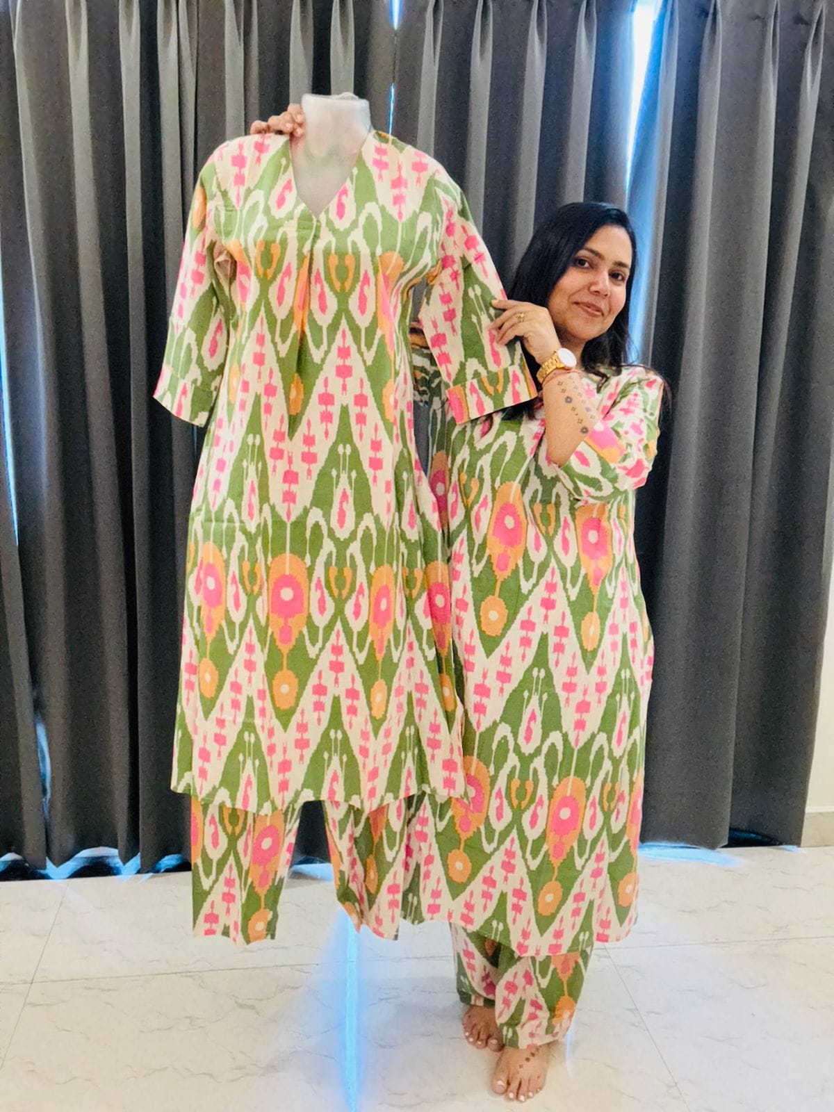 Co ord Sets Hara Ikkat 2