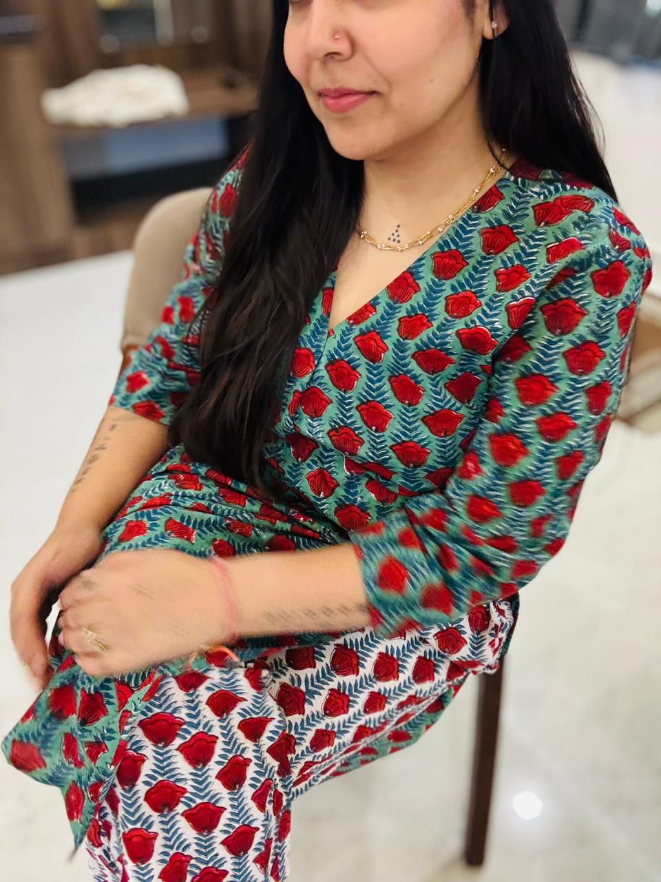 Rani - Jaipuri Kurti and Pajama Set Stitched - Coord Sets (Dispatch in 24 Hours) 4 Royal Kurti and Pajama 1