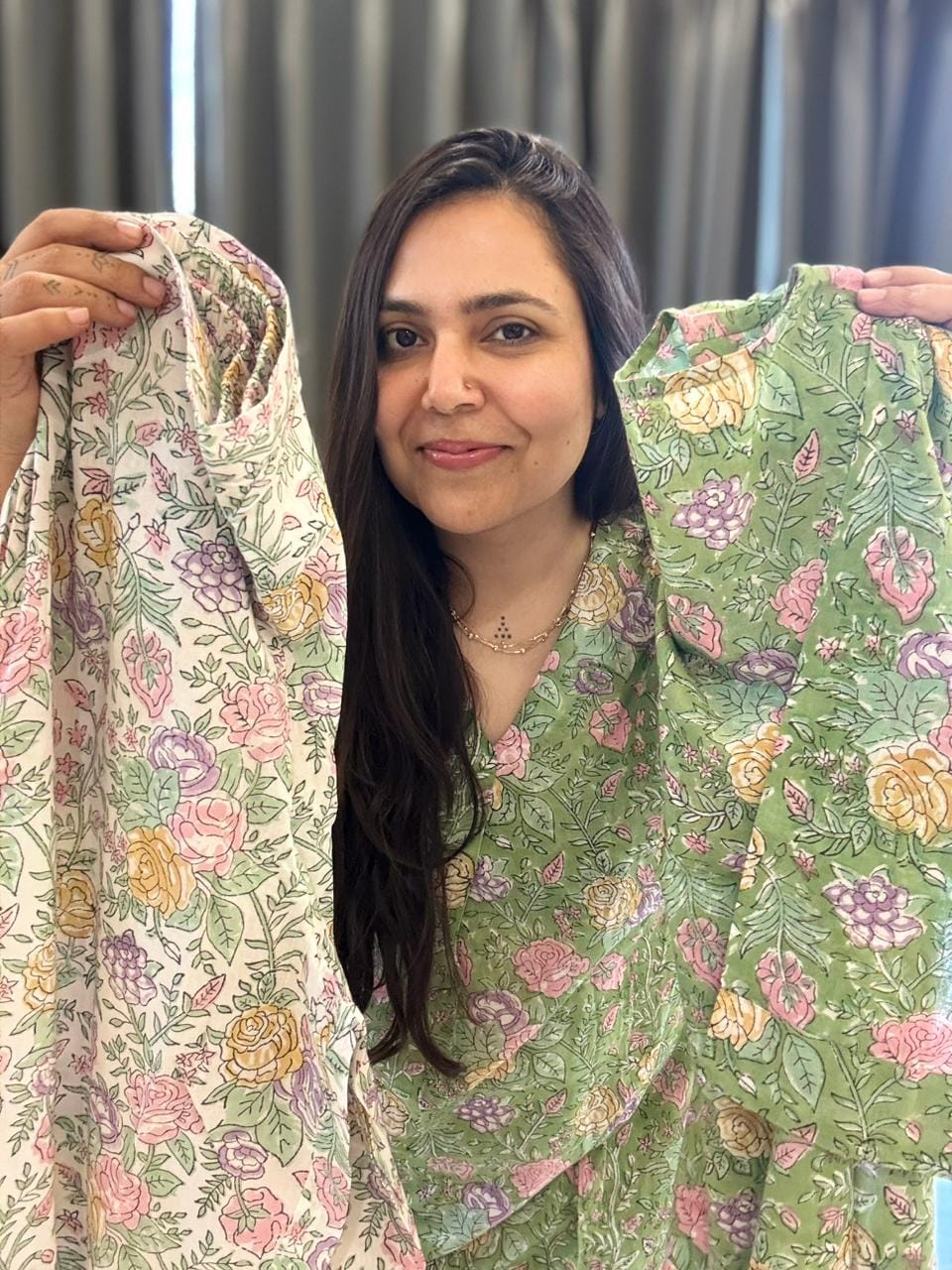 Subtle Green Kurti and Pajama 4